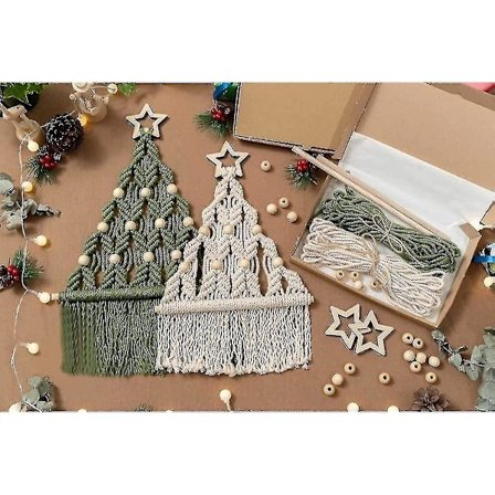 DIY-kit för julgranar, handgjorda vävda makraméjulgranar DIY-kit väggbonader