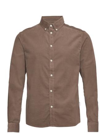 Christoph Corduroy Shirt Skjorte Uformell Brun Les Deux*Betinget Tilbud