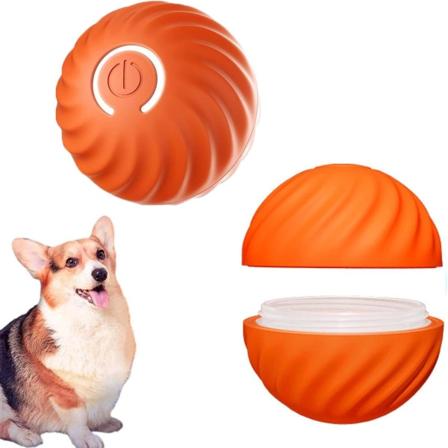 Automatisk smart ertende hundeball, smart interaktiv hundeleke, holdbare bevegelseshundeleker Automatiske rullende ballleker, usb oppladbar orange-