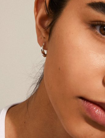 Pilgrim Taffy Recycled Medium Size Swirl Hoop Earrings - Silver - ONE SIZE