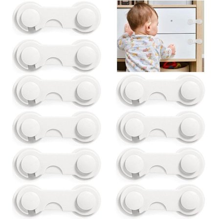 10 Stykker - Barnesikring - Barnesikring Skuff - Kjøleskapslås - Barnesikringskap