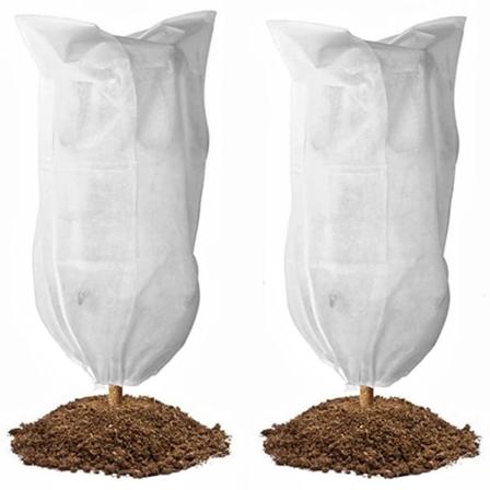 6 Pakk Plantedeksel Frostbeskyttelse Frostduk med Trekkstreng, Buskjakke Vintertredeksel for Kald Frostfrysing