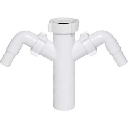 Afløbsrørforbindelse med dobbelt opvaskemaskineindgang 1 1/2" BSP x 40mm