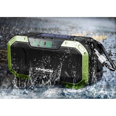 Multifunktionel nødradio Ipx5 solcelle håndsving AM/FM/NOAA vejrradio med LED lommelygte Sos mobiltelefon oplader (grøn)