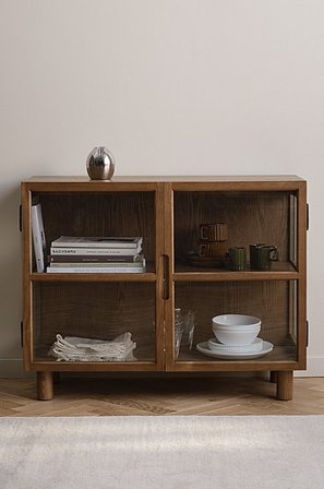 Jotex - Witryna 70 Cm Orzech włoski - DAFNES - Kup Kredensy i Komody firmy Jotex