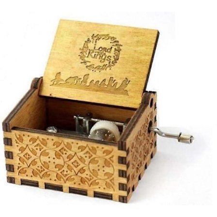 Ringenes Herre Graveret Hånddrevet Musikboks i Træ (FMY)