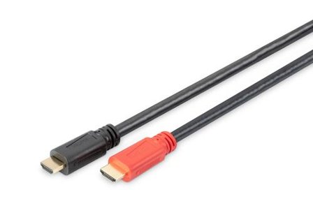 Digitus HDMI High Speed connection cable type A w/ amp. M/M 10.0m Ultra HD 24p CE gold bl NS