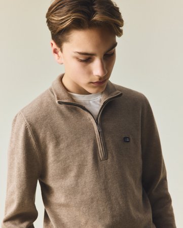 Lexington Teen half-zip sweater, brown
