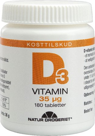 Natur Drogeriet D-vitamin 35 μg 180 tabl., Helse & Madvarer, Vitaminer, D-vitamin