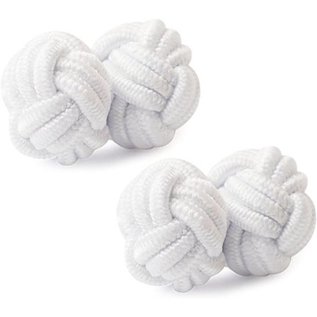 (Vit)Herr/Dam Silke Knop Manschettknappar Skjorta/Klänning, Rund