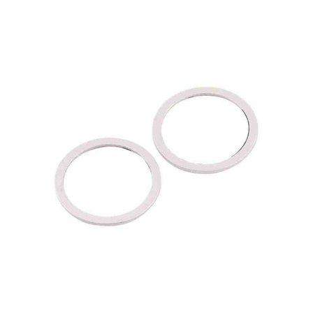 iPhone 12 Mini Linsskydd med Metallram - Vit (2-pack)