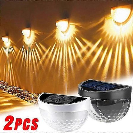 2 stk. LED Solcellelampe Hegn Udendørs Vandtæt Have Solcellevæglampe Til Trapper Trin Hegn Gårdgang Dekoration Belysningslampe