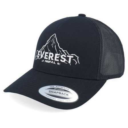 Wild Spirit - Svart trucker Keps - Everest Nepal Mountain Black A-frame Trucker @ Hatstore