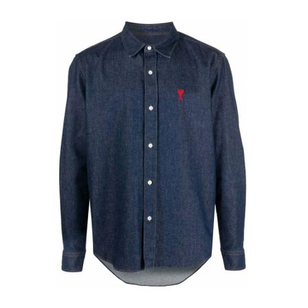 Ami Paris, Denim Shirts Niebieski, Mężczyzna, Rozmiar: L