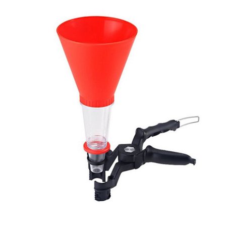 Oljetrakt med justerbar bredde festeklips