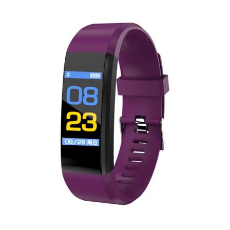 Smart armband Blodtrycksmätning Information Påminnelse Multifunktionell Student Vuxen Hälsa Sport Stegräkning Watch Purple