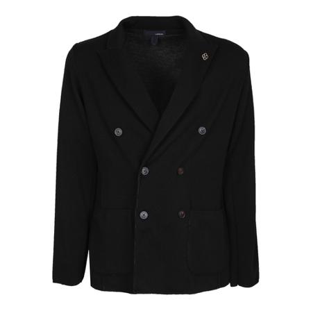 Lardini, Double-breasted jacket in Lardini wool Czarny, Mężczyzna, Rozmiar: L