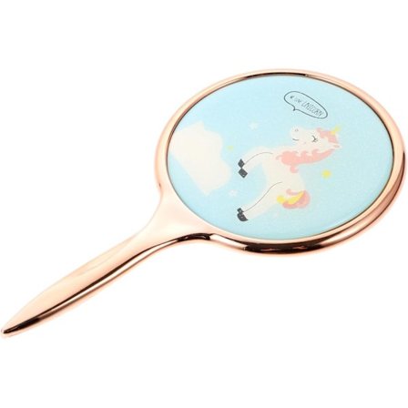 Håndholdt rundt spejl tegneserie makeup spejl håndspejl lille spejl med håndtag lille spejl til kosmetisk spejl B