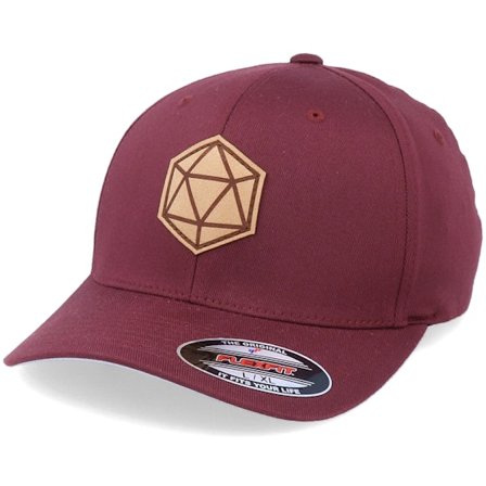 Gamerz - Red flexfit Czapka Z Daszkiem - D20 Patch Maroon Flexfit @ Hatstore
