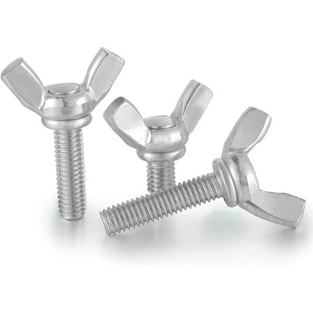 10 stk. M5 metriske fingerskruer, rustfrit stål gevindfingerskrue sommerfugleskrue vingefingerskrue, sølvfarvet (M5*20mm)