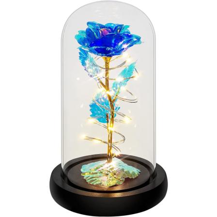 Blå Färgglad Konstgjord Ros Gåva, Ljus Rosblommor Gåva, Ros