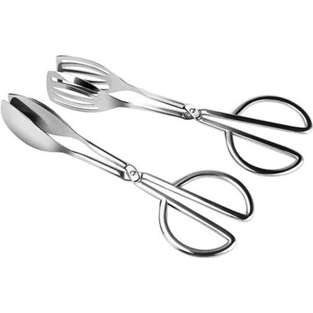Salaattipihdit 2 kpl Ruostumattomasta teräksestä valmistetut grillipihdit Keittiövälineet