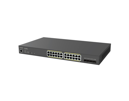 ENGENIUS Cloud Managed Switch 24-port GbE PoE+ 410W, 4x SFP+, L2+, ECS1528FP