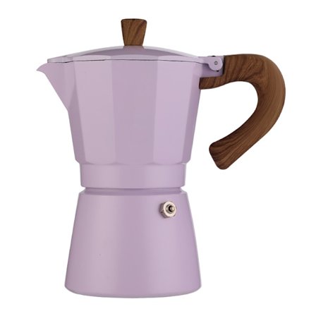 Kaffemaskine, 300 ml italiensk Moka-kande til komfur til cappuccino eller latte (lilla)