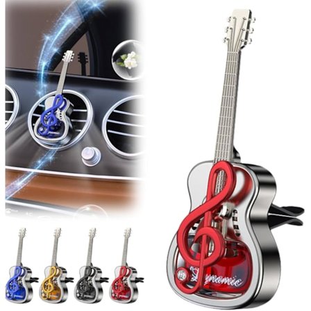 Bil Luftventil Klips Aromaterapi Bil Guitar Aroma Diffuser til Biler Luftfrisker Klips Biltilbehør til Musikelskere Guitar Bilfriskere 4-pak