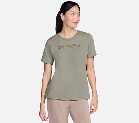 Skechers, Dazzle Short Sleeve Tee, XS, Natur, Dame