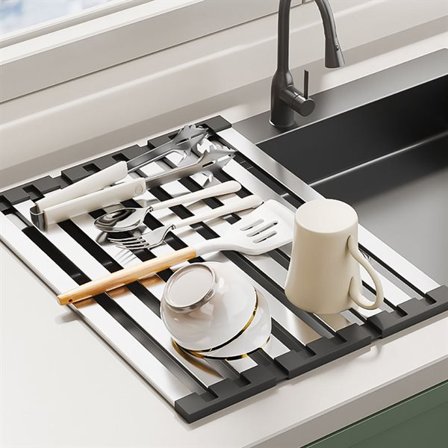 Avrinningsgaller i rostfritt stål för diskho – 41,5 x 32,5 cm