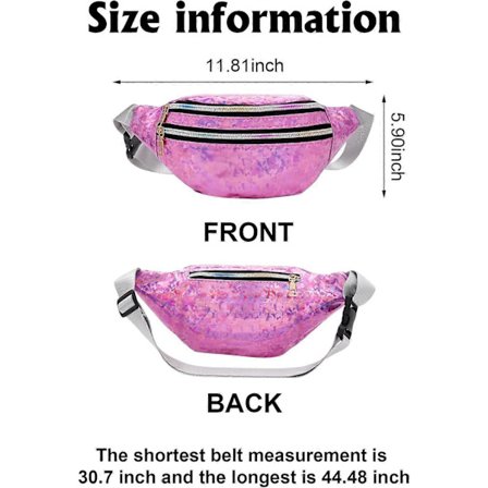 2-pack holografisk midjeväska - Vattentät neon midjeväska