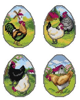 Plastic Canvas Høner 4-pk - Orchidea