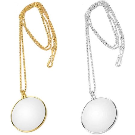 2-pack Förstoringsglas Monokel, Optiskt Glas Halsband, Förstoringsglas Läsdekoration, Förstoringsglas Smyckeskedja, för Att Läsa Böcker_Speciella 