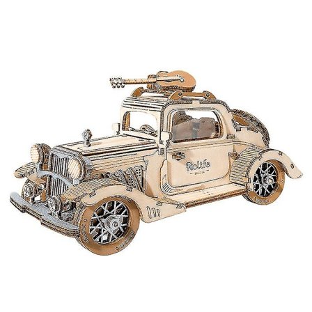 Mekaninen Vaihteisto 3D Puinen Puhdistuslelu Joululahja Aikuisten Naiselle Miehelle 14+ Vuotiaille, DIY Mallinrakennuspakkaukset (Vintage-auto)