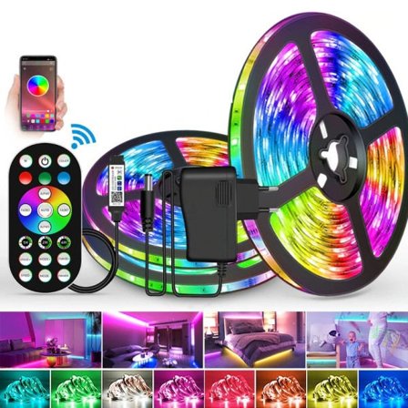 Bluetooth LED Strip lys 5050 RGBW Fjernkontroll kontroll panel strømforsyning tape diode LED neon natt lys