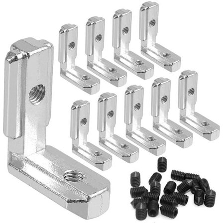 Alumiiniprofiilin kulma 90° sisäkulma T-ura sisäkulma liitoskulma, L-tyyppinen kulmaliitos 8 mm:n uralle 3030-sarjalle