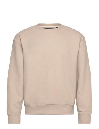 Jprbladavid Structure Sweat Crew Neck Tops Sweatshirts & Hoodies Sweatshirts Beige Jack & J S