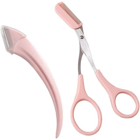2 st Eyebrow Trimmer Sax Eyebrow Trimmer Set Professionell Precision Eyebrow Grooming Skönhetsverktyg med Kam för Män Kvinnor