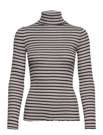 Silk T-Shirt Regular Ls Roller Neck Langærmet T-shirt Multi/mønstret Rosemunde