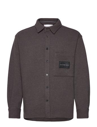 Monologo Badge Knitted Shirt Overshirts Svart Calvin Klein Jeans*Betinget Tilbud