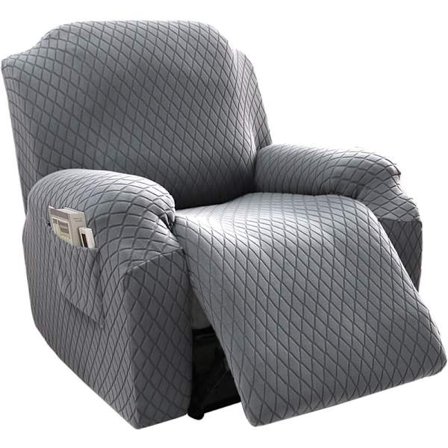 Superjoustava nojatuolin päällinen, nojatuolin sohvanpäällinen, muotoon ommeltu päällinen, pehmeä ja paksu (vaaleanharmaa - 1 kpl)