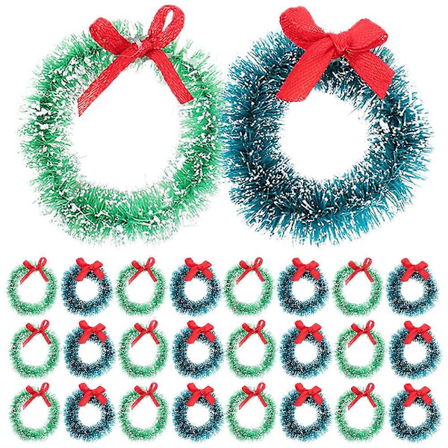 24 stk. Julekrans til juletre Små kranser Leketøyskranser Hengende krans til jul