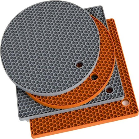 4 stk Silikone Isoleringspude Silikone Honeycomb Isoleringspude