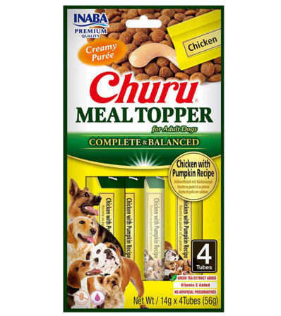 Churu - Dog Meal Topper Kylling/Gresskar 4 stk - Hund - Hundegodbiter & tyggebein - Belønningsgodbiter for hund - ZOO.no
