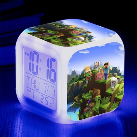 Min värld väckarklocka ledde lysande nattljus 15#