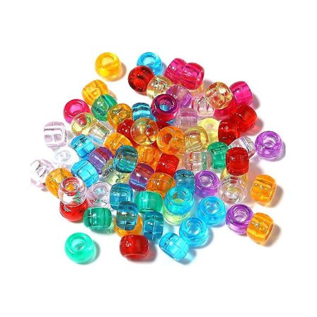 Kandi Perler i Bulk til DIY Håndværk Smykkefremstilling Kandi Armbånd 6x9mm Ca. 1800 stk., Transparent