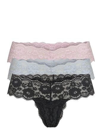 Brief 3 Pack Thong Low Iris Black Lindex
