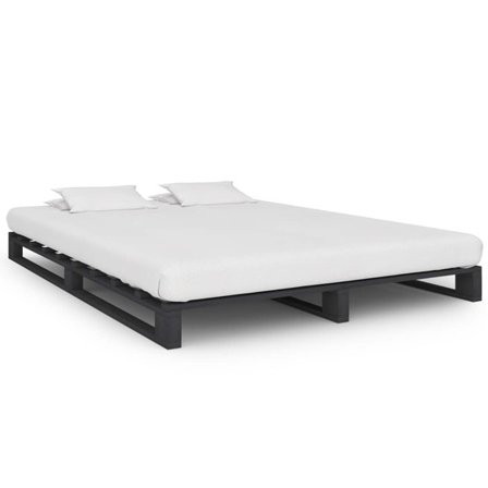 VidaXl Pallsängram Grå Massiv Furu 120X200 Cm - Litenleker