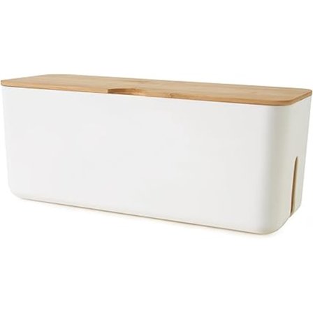 Mellanstor väggmonterad kabelbox för förlängningssladd, grenuttag, överspänningsskydd, kabeldöljare, c